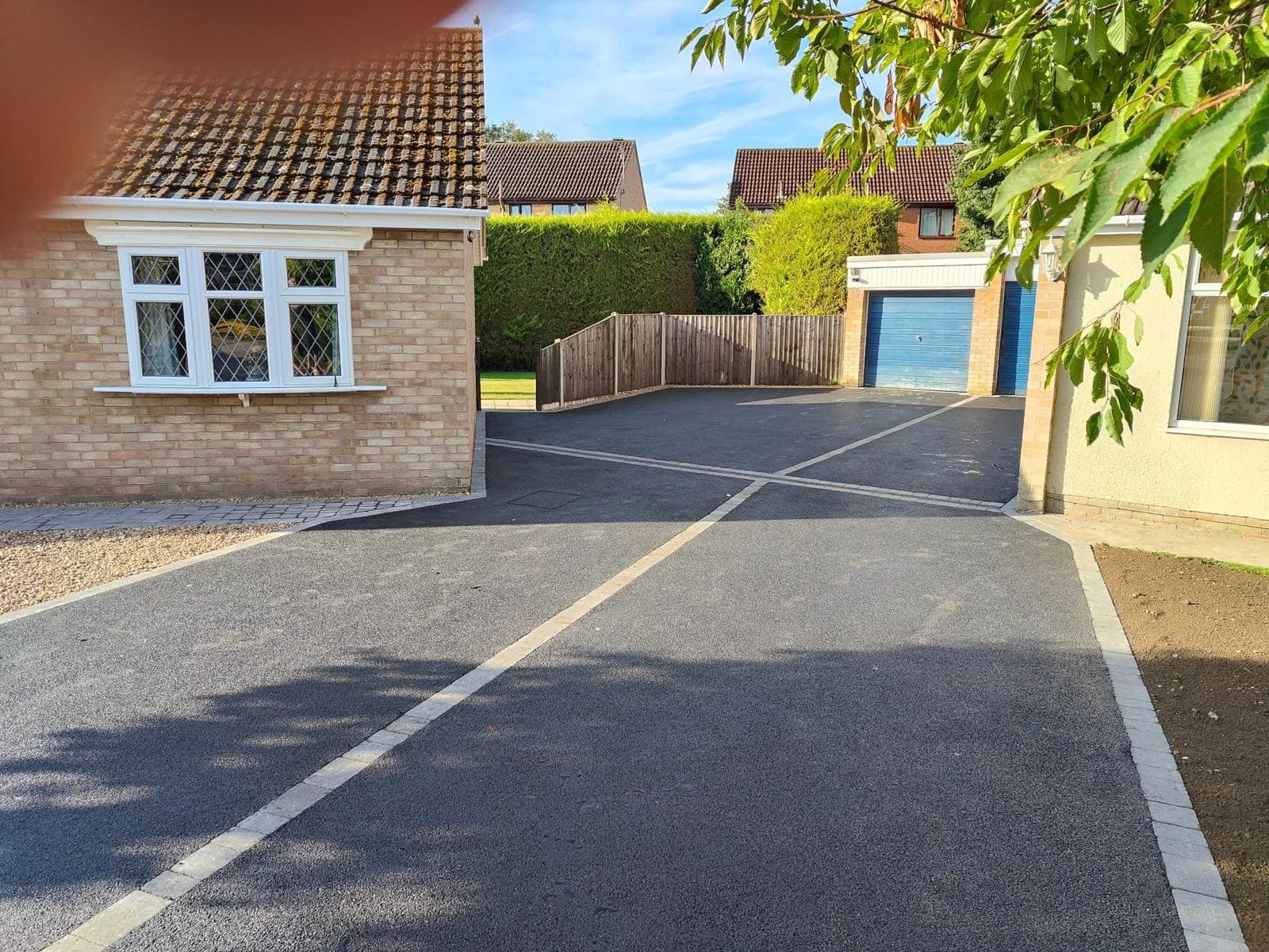 Well-maintained block paving driveway in a Glasgow suburb