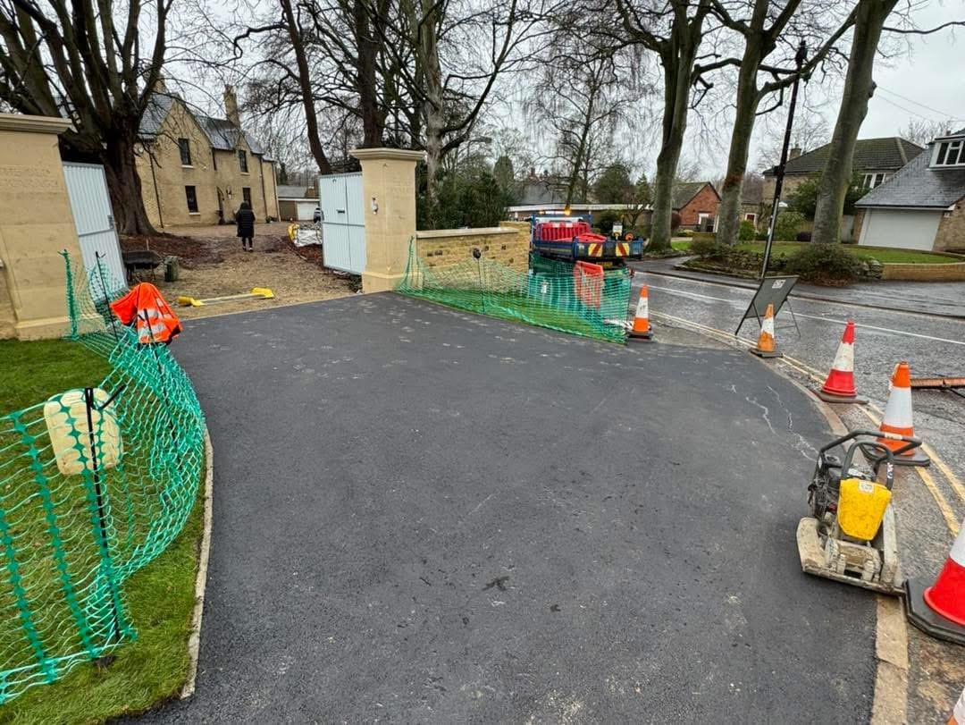 Tarmac path installation as part of landscaping project